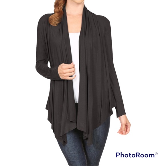Kate Hill Dark Gray Long Sleeve Open Cardigan. - Picture 1 of 5